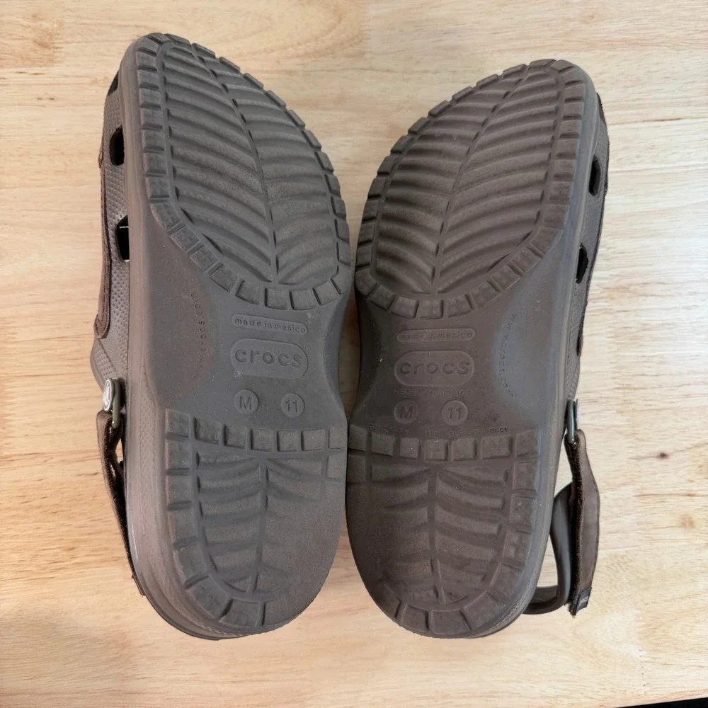 Crocs Clogs Men's Dark Brown Bogota Adjustable Strap Casual Shoes - 11